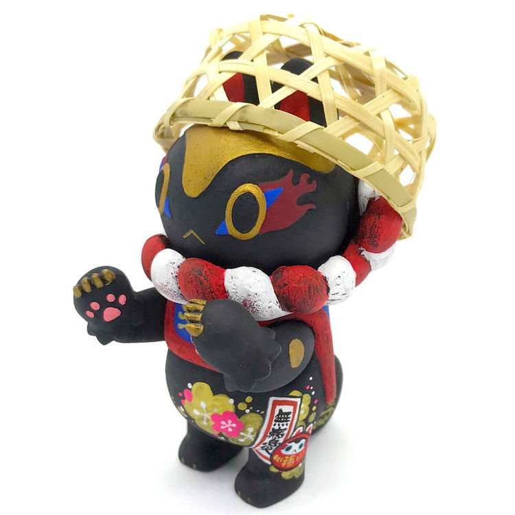 Black Inu-Harigon with Basket by Teresa Chiba