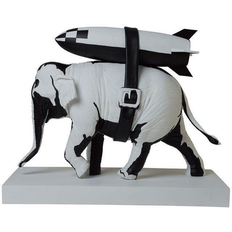 Original Elephant with Bomb by Banksy (Brandalised)