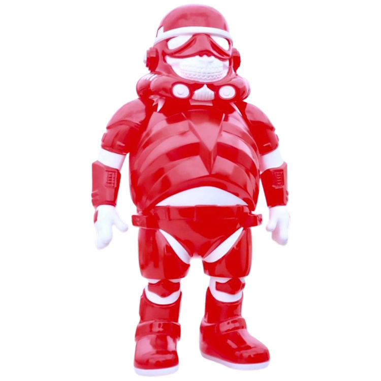 Red Police Grin (White Grin) by Ron English