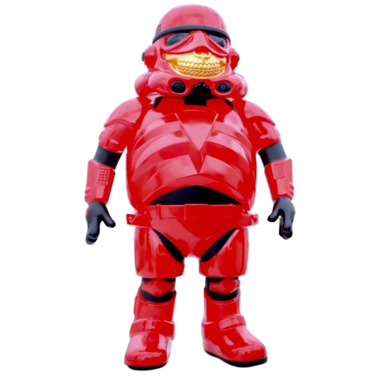 Red Police Grin (Gold Grin) by Ron English
