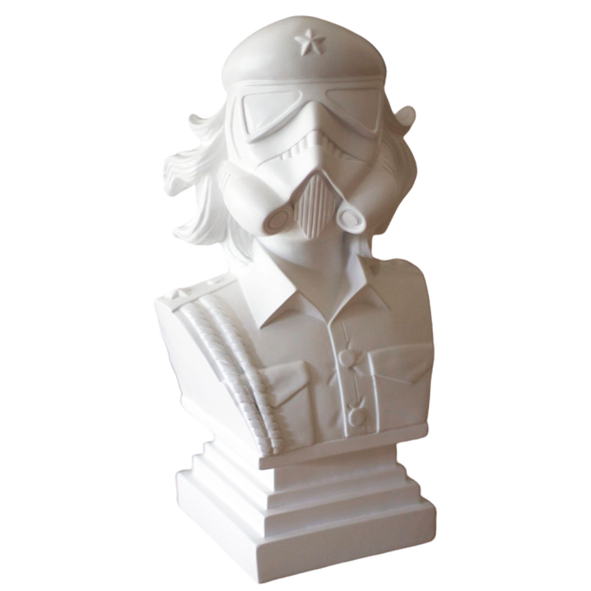 18" Satin White CheTrooper Bust