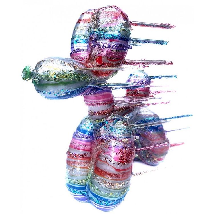 Chrome Rainbow Blown Away Balloon Dog by Josh Mayhem