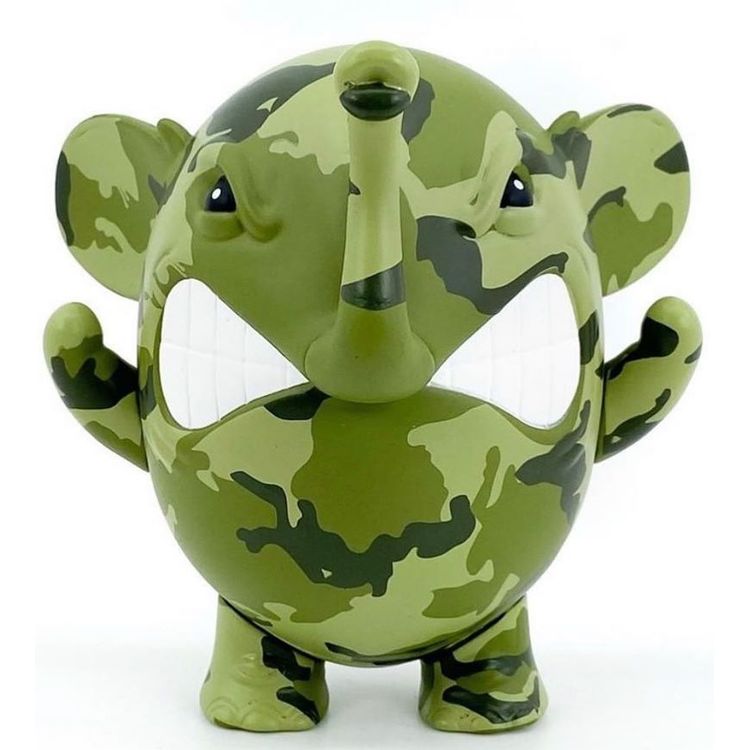 Camo Charlie The Angry Elephant (3D Retro Exclusive) by Angel Once