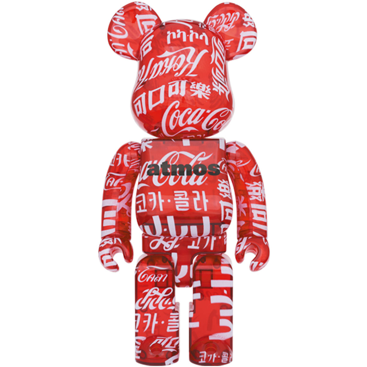 100% + 400% Atmos x Clear Red Coca-Cola Be@rbrick (Set)