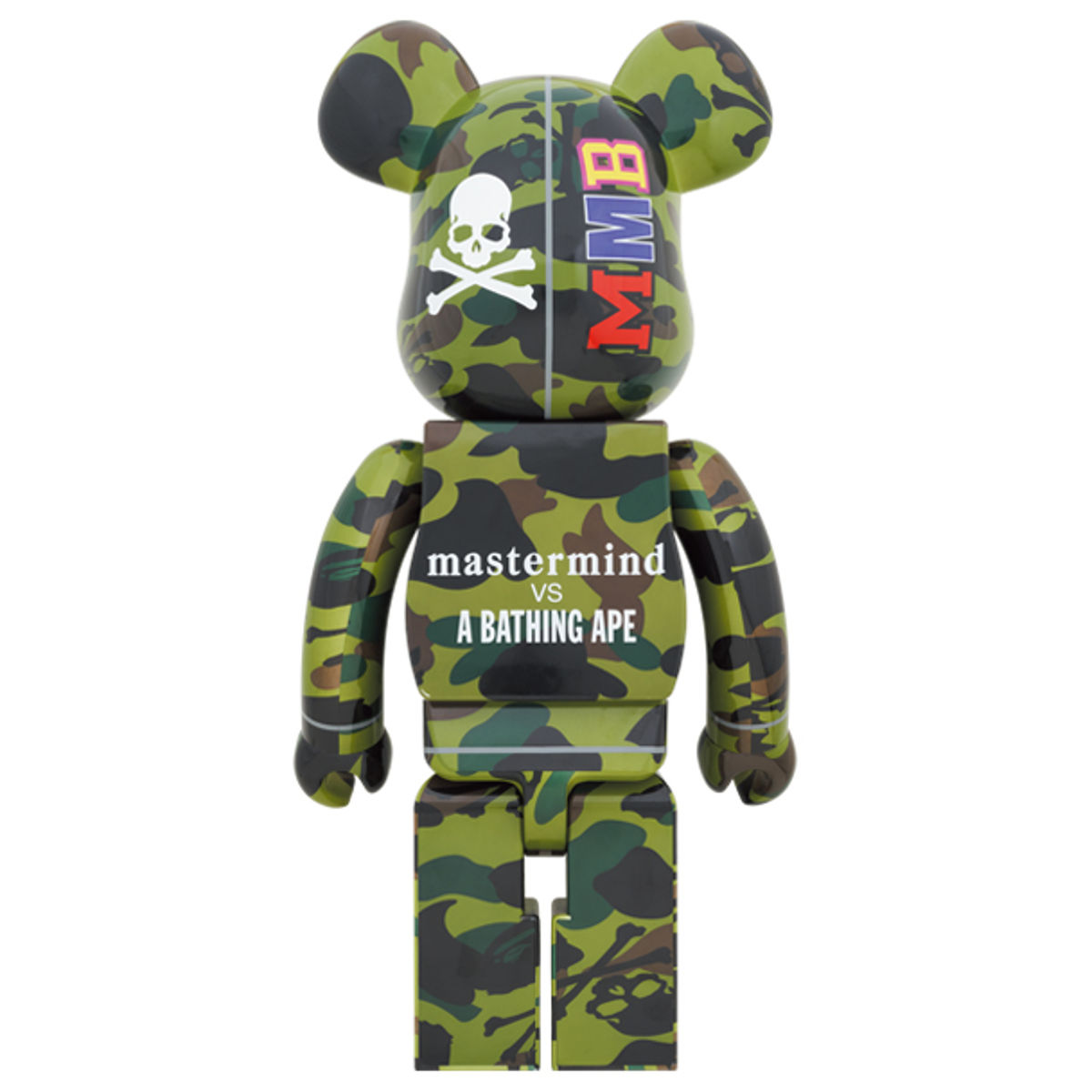 1000% Green Camo Mastermind Japan vs BAPE Bearbrick