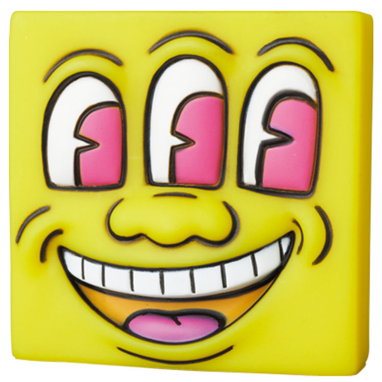 Yellow Three Eye Smiling Face Mini VCD by Keith Haring