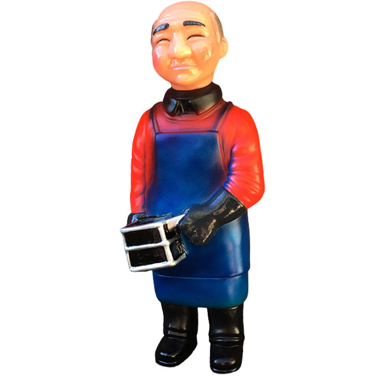 Bootleg style painted Sofubi-man by Mark Nagata