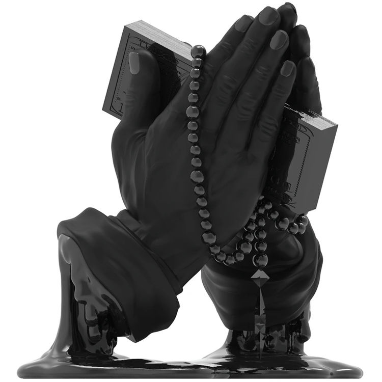 Matte Black Let Us Pray by Frank Kozik