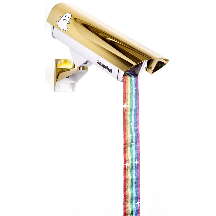 Chrome Snapchat Social Security Camera by Fidia Falaschetti