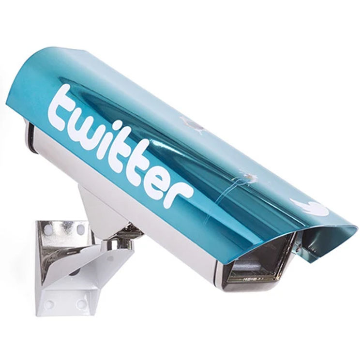 Chrome Twitter Social Security Camera by Fidia Falaschetti
