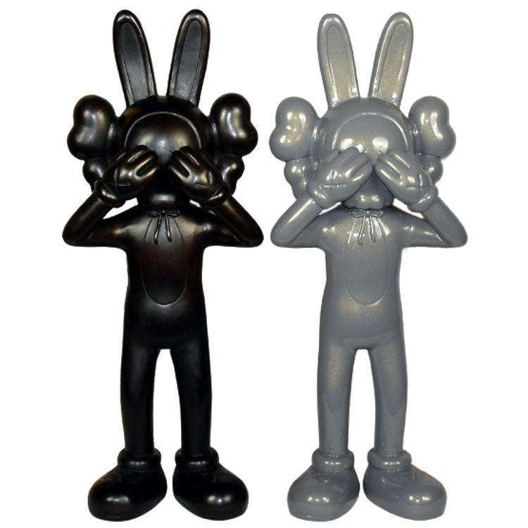 Black & Pearl Bronze Accomplice (Set) by Kaws (Brian Donnelly)