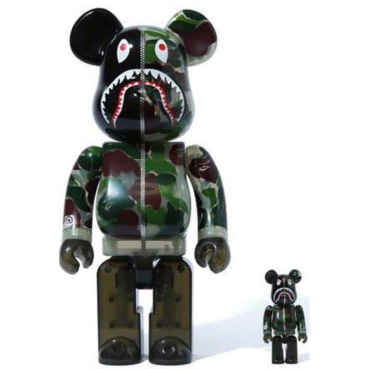 100% + 400% Clear Green Shark Camo X Mika Ninagawa Be@rbrick (Set)