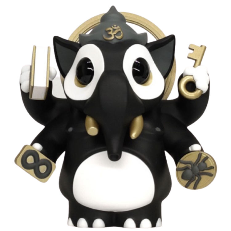 4" Black/White Standing Kachapati Ganesha (Chase) by Coarse