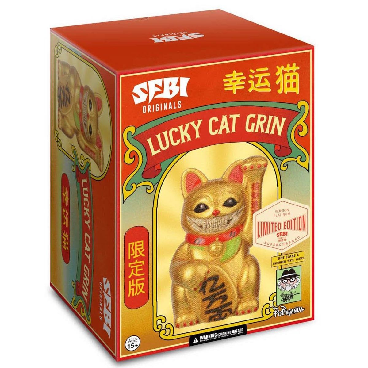 Platinum Lucky Cat Grin Grey