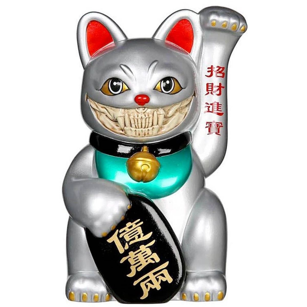 Platinum Lucky Cat Grin Grey
