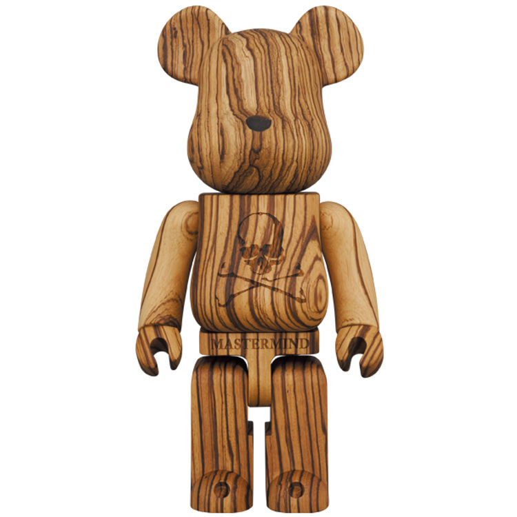 400% Mastermind Zebra Wood Bearbrick by Karimoku
