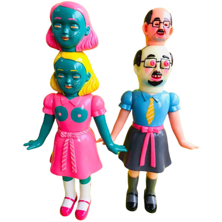 Twin Girls & Twin Satoshi by Dehara Yukinori