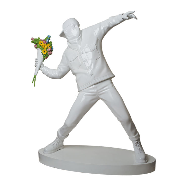 36" White Flower Bomber by Banksy (Brandalised)