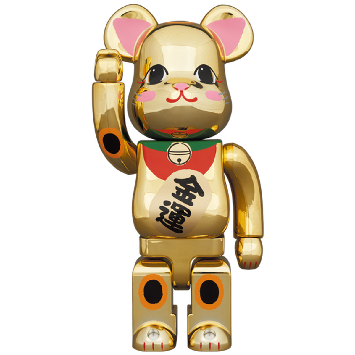 400% Maneki Neko Gold Fortune Gold Plating Be@rbrick