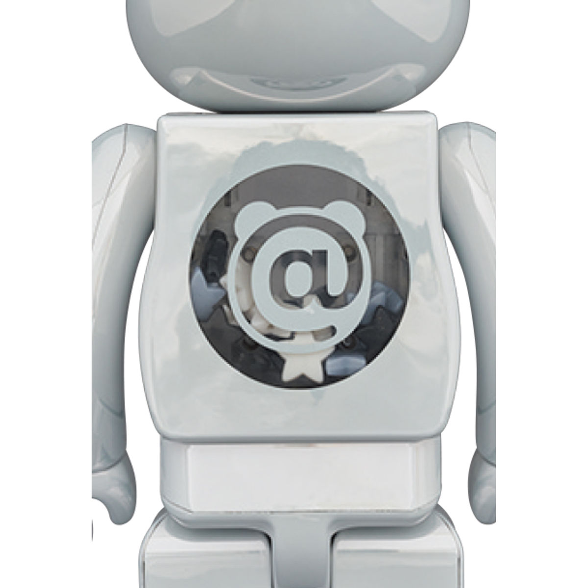 100% + 400% White Chrome Atmos Be@rbrick (Set)