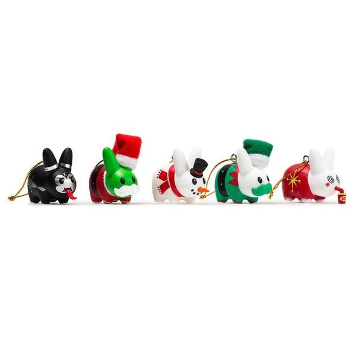 HAPPY LABBIT CHRISTMAS TREE ORNAMENTS 5-PACK