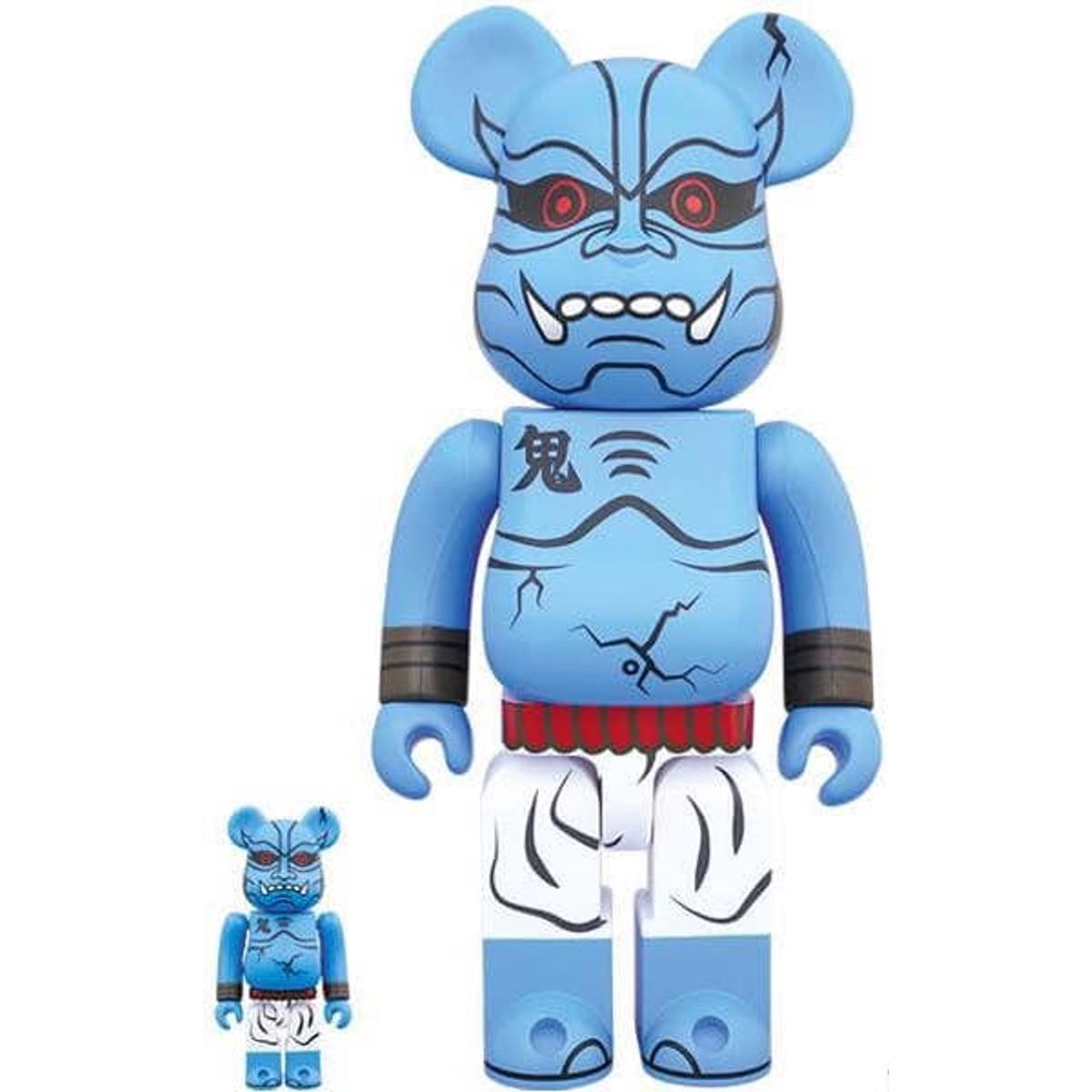 100% + 400% Blue Oniki Bearbrick (Set)