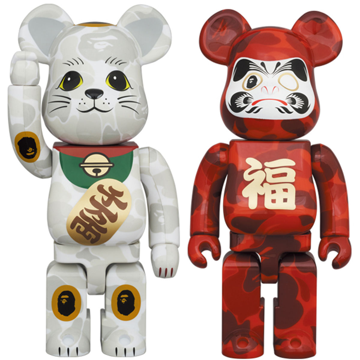 400% Maneki Neko & Daruma BAPE Bearbrick (Set)