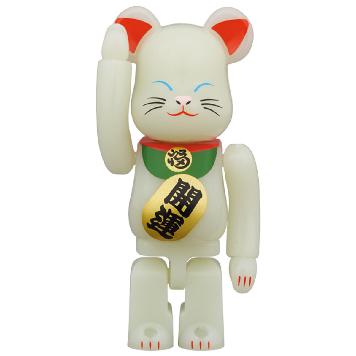 100% GID Maneki Neko Phosphorescent Bearbrick