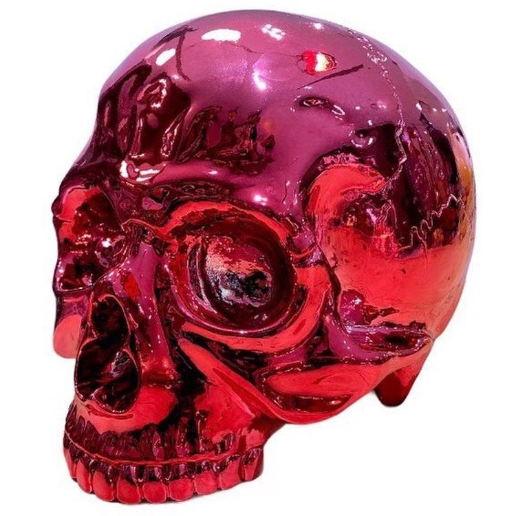 Rose Pink Chrome Skull Head by Secret Base