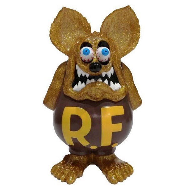 Full Color Gold Lame Rat Fink by Ed 'Big Daddy' Roth