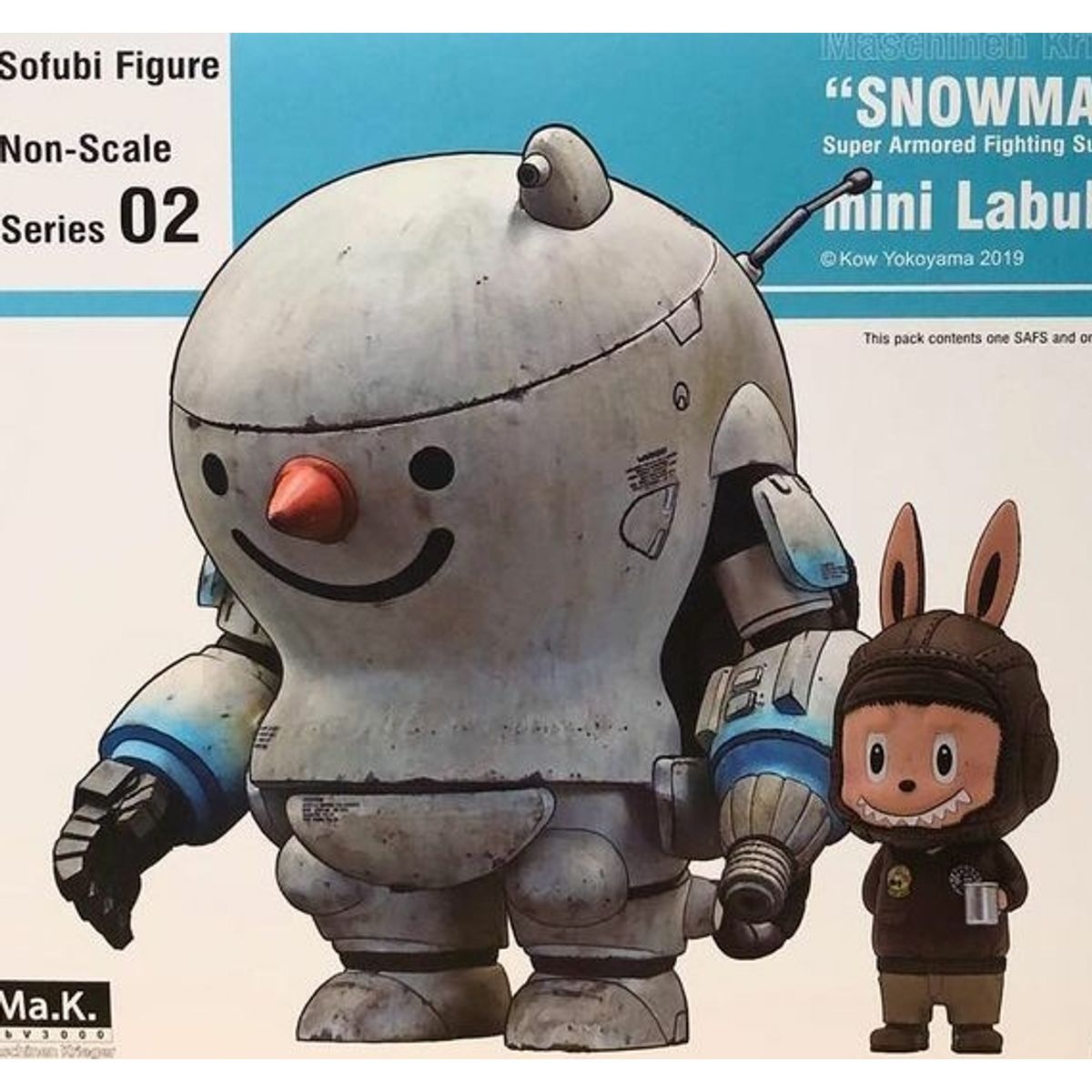 Snowman with mini Labubu Pilot