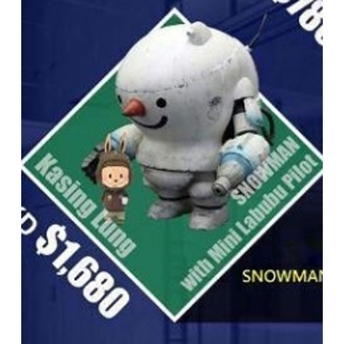 Snowman with mini Labubu Pilot