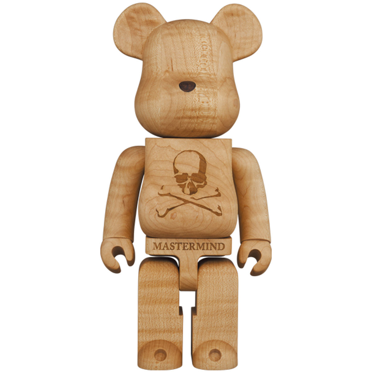 400% Mastermind Maple Heather Wood Bearbrick