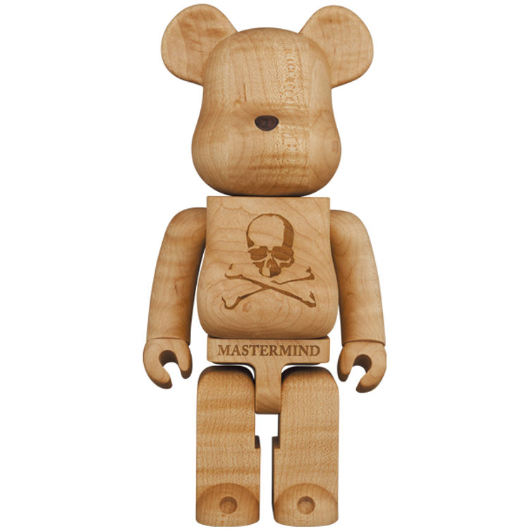 400% Mastermind Maple Heather Wood Bearbrick by Karimoku