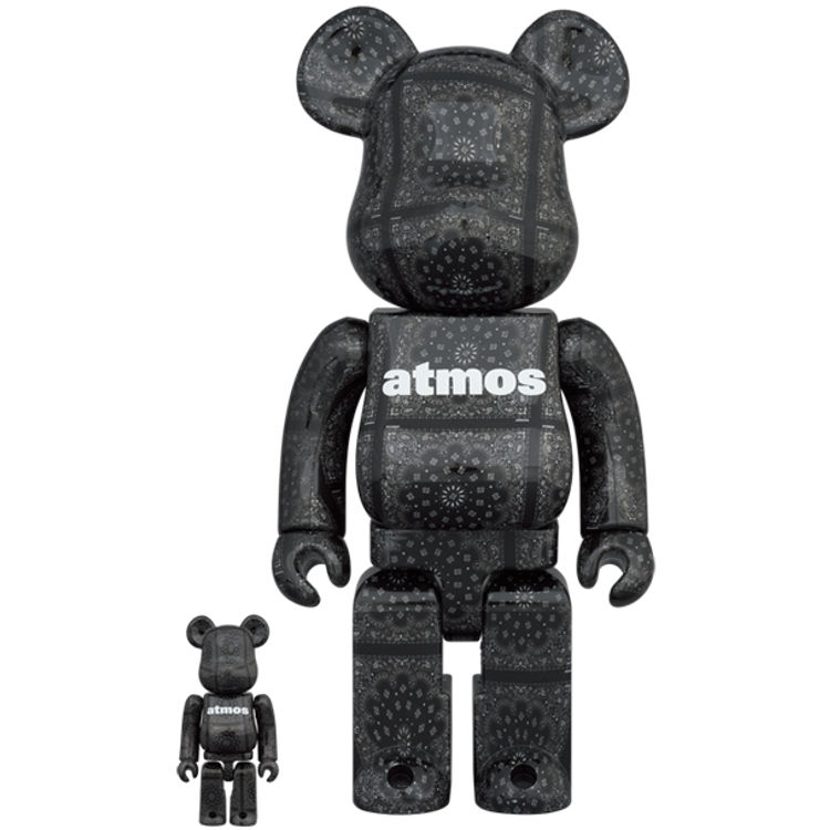 100% + 400% Black Bandana Be@rbrick (Set) by Atmos