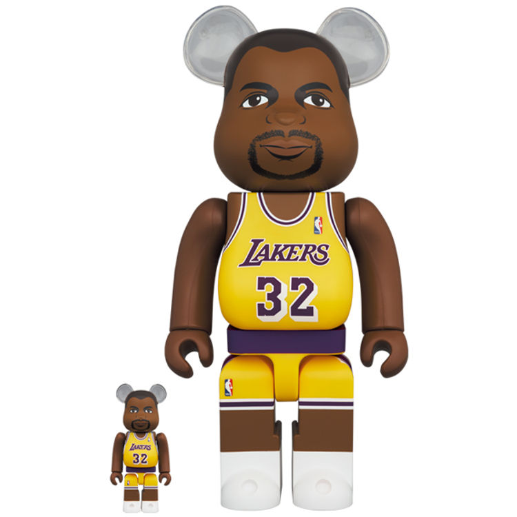 100% + 400% Magic Johnson : Los Angeles Lakers Be@rbrick (Set) by Medicom