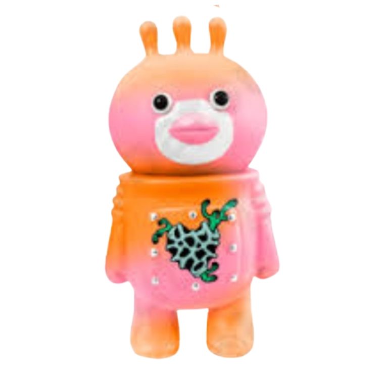 Orange / Pink Heart Monster by Hatsutorin Studio