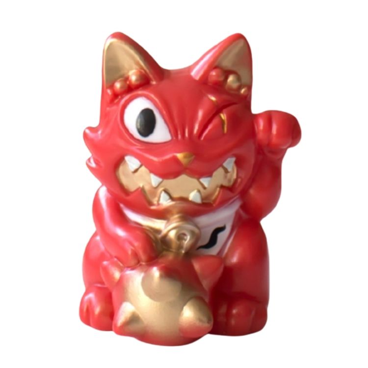 Red Maneki Wananeko by Stickup Monsters (Javier Jiménez)