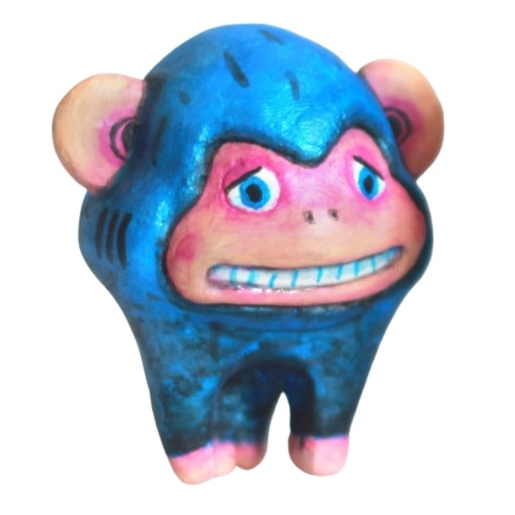 Blue Awkward Monkey by Sean Lee