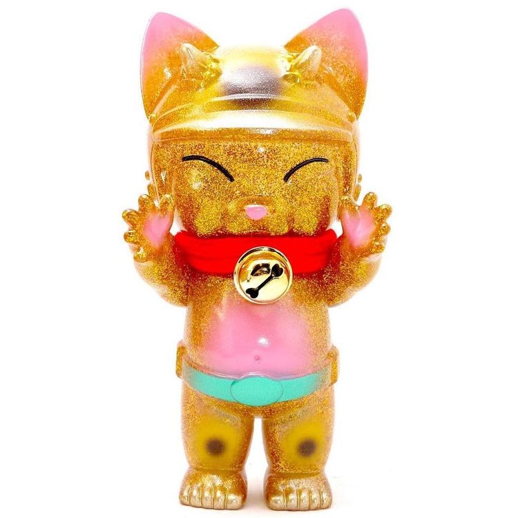 Gold Lucky Hug Hug Cat by Shon Side