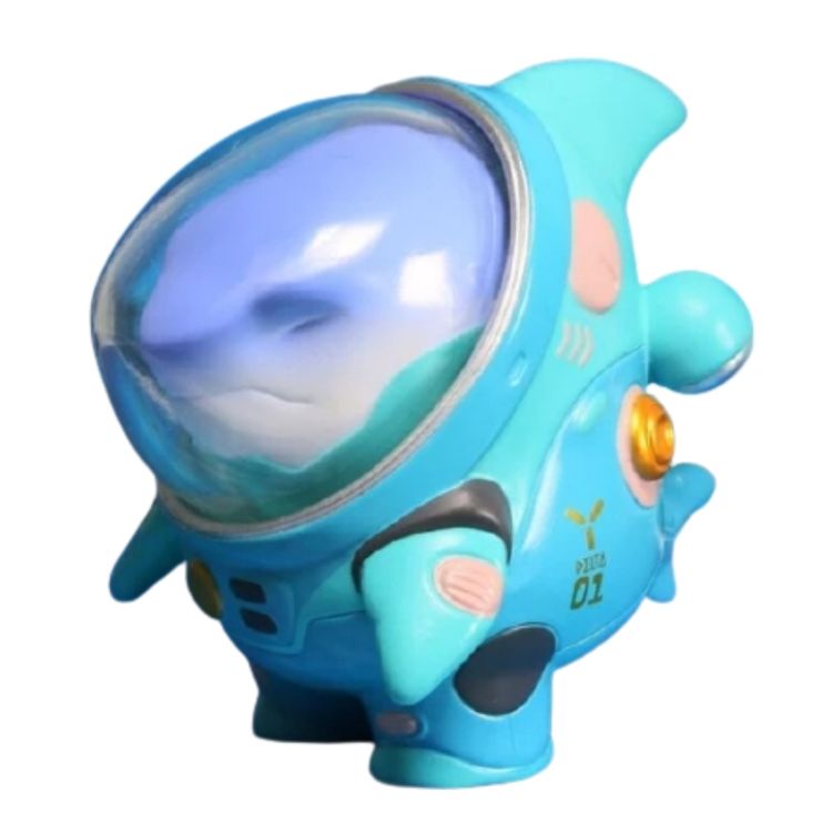 Space Pilot Tan Tan Metal Crash Blue by Kuchu
