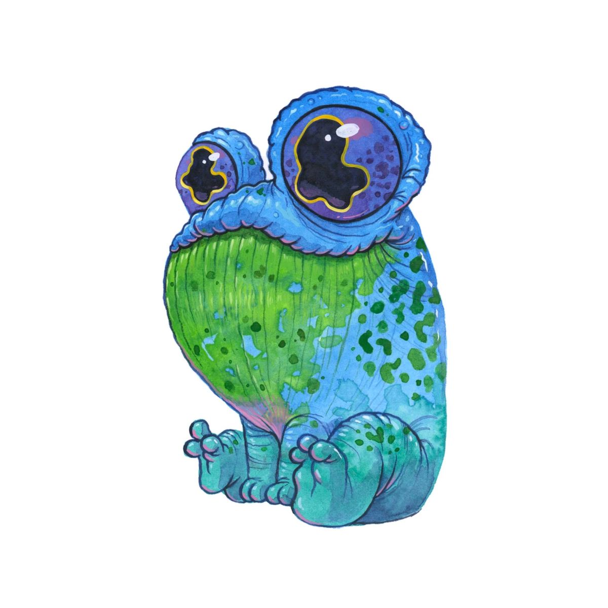 Original Watercolor Frog #3