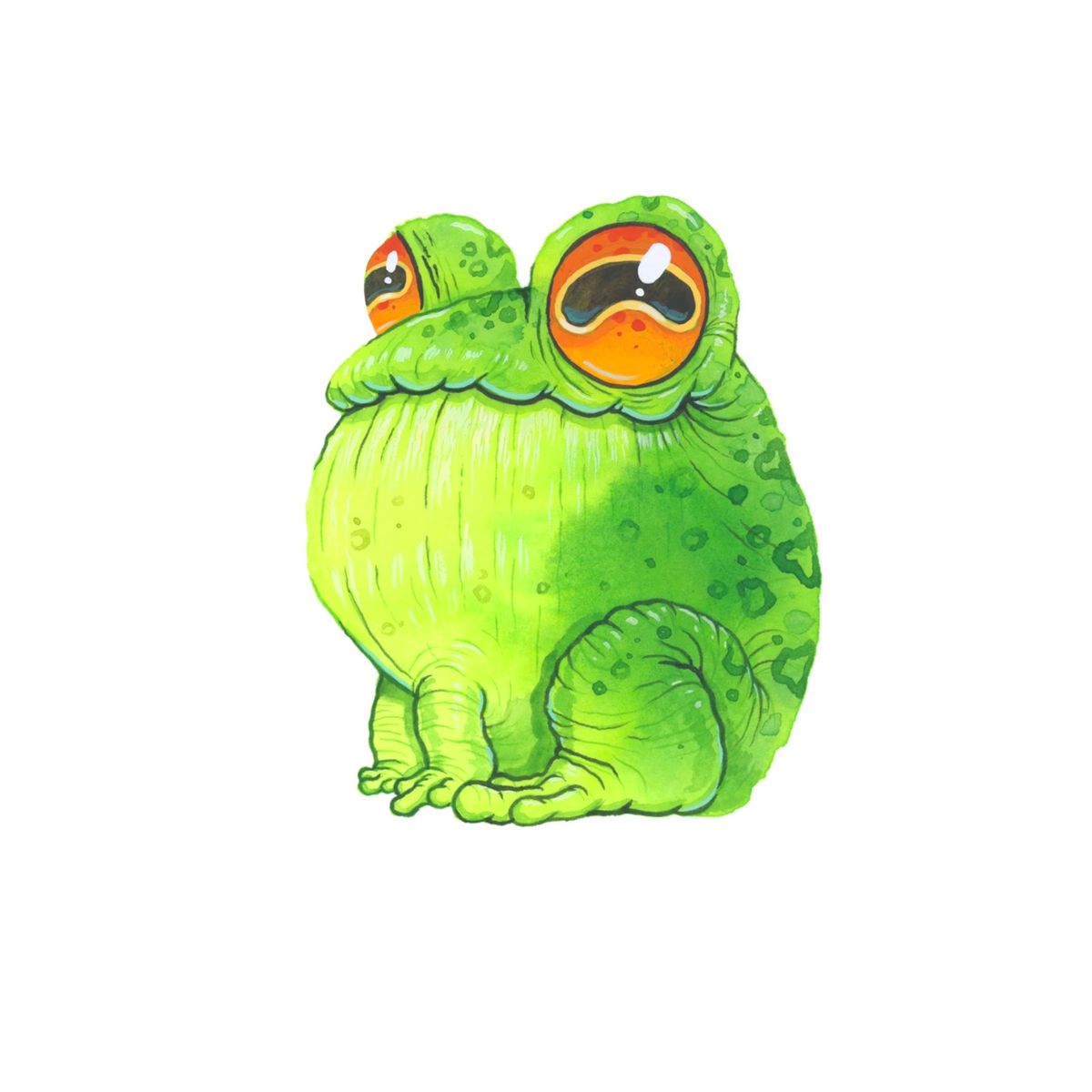 Original Watercolor Frog #4