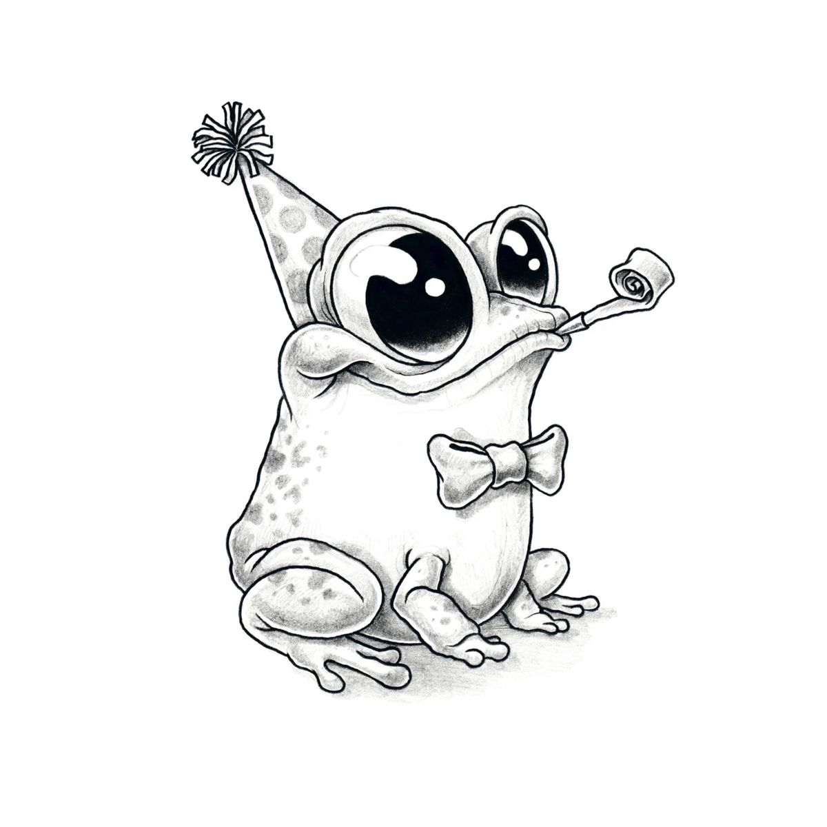 Original Drawing New Year's Eve Frog