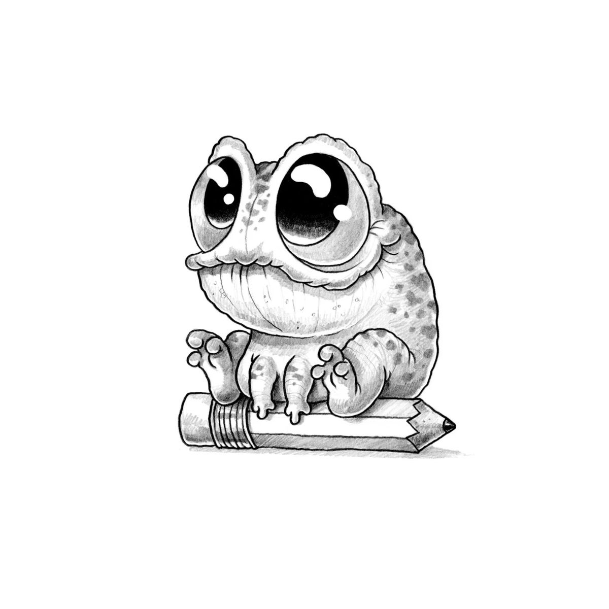 Original Drawing Pencil Frog
