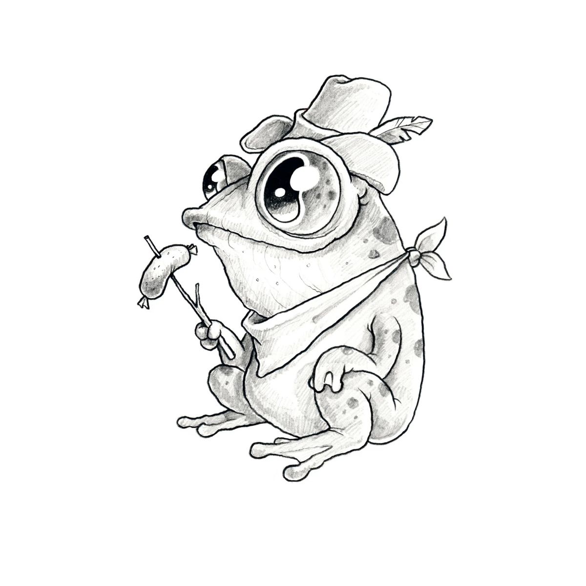 Original Drawing Prairie Frog