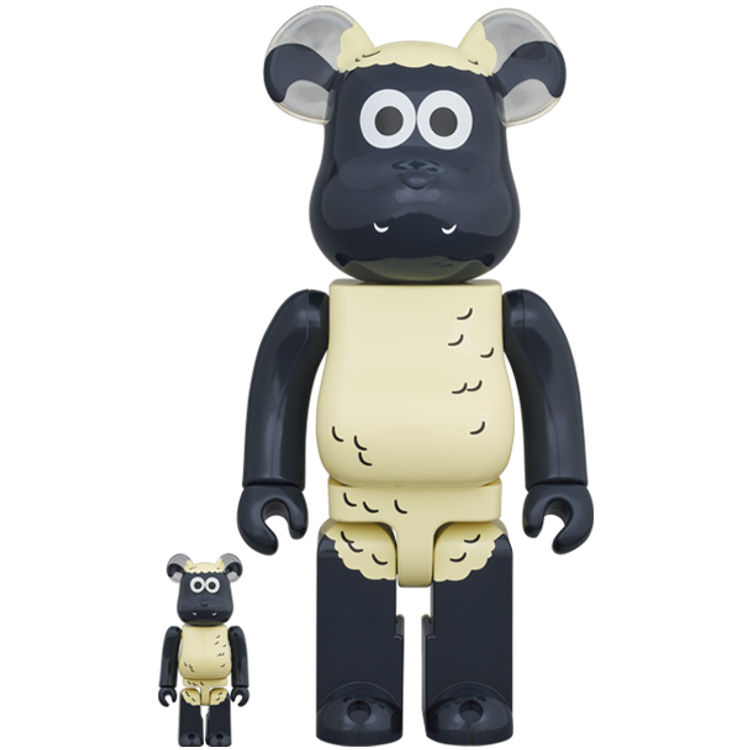 100% + 400% Shaun the Sheep Bearbrick (Set) by Aardman Animations