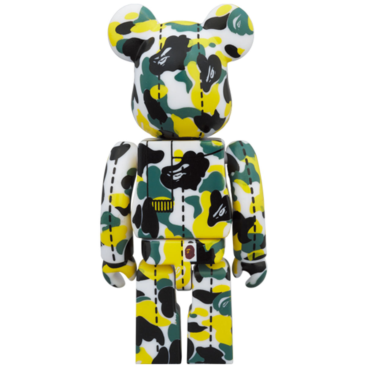 Green & Yellow Camo Bearbrick : A Bathing Ape 28th Anniversary