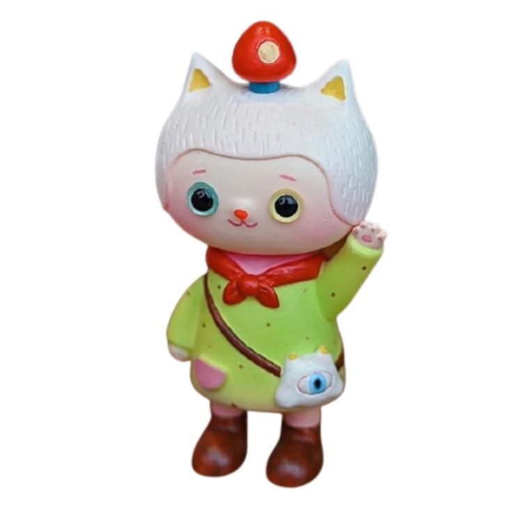 Green Hello Cat by Hua Hua Design