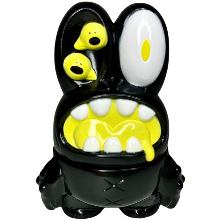 Black Yellow Zombie Frog Gebogebo by Grape Brain